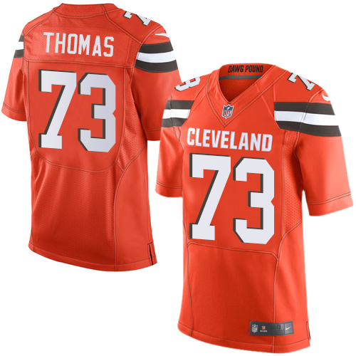 Men's Limited Joe Thomas Nike Jersey Orange Alternate - #73 NFL Cleveland Browns